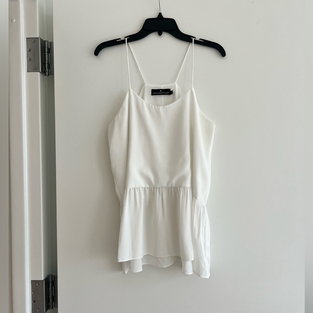 Tuckernuck Brand Pomander Place White Peplum Tank
